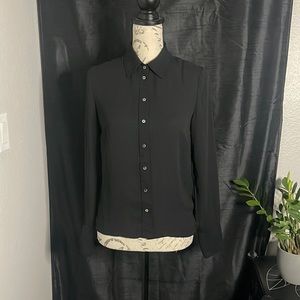 H&M dark blue button up top